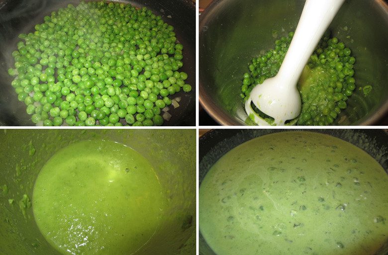 preparare ricetta crema di piselli